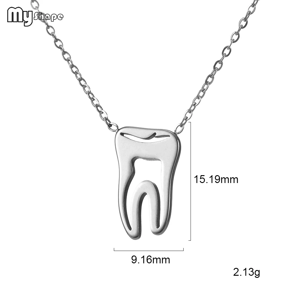 

My Shape Stainless Steel Tooth Model Tiny Girls Necklaces Gift Simple Necklace Bracelet Sets Dainty Jewelry for Girlfriend