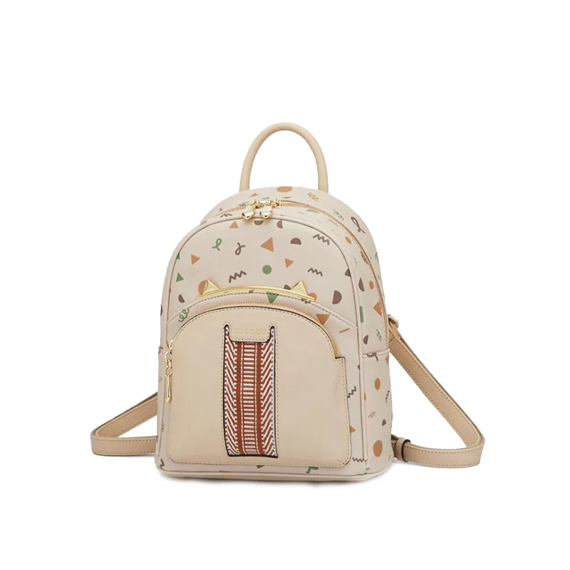 

Mochilas mujer 2018 Chao Korean version of the wild Messenger College wind wild cat backpack