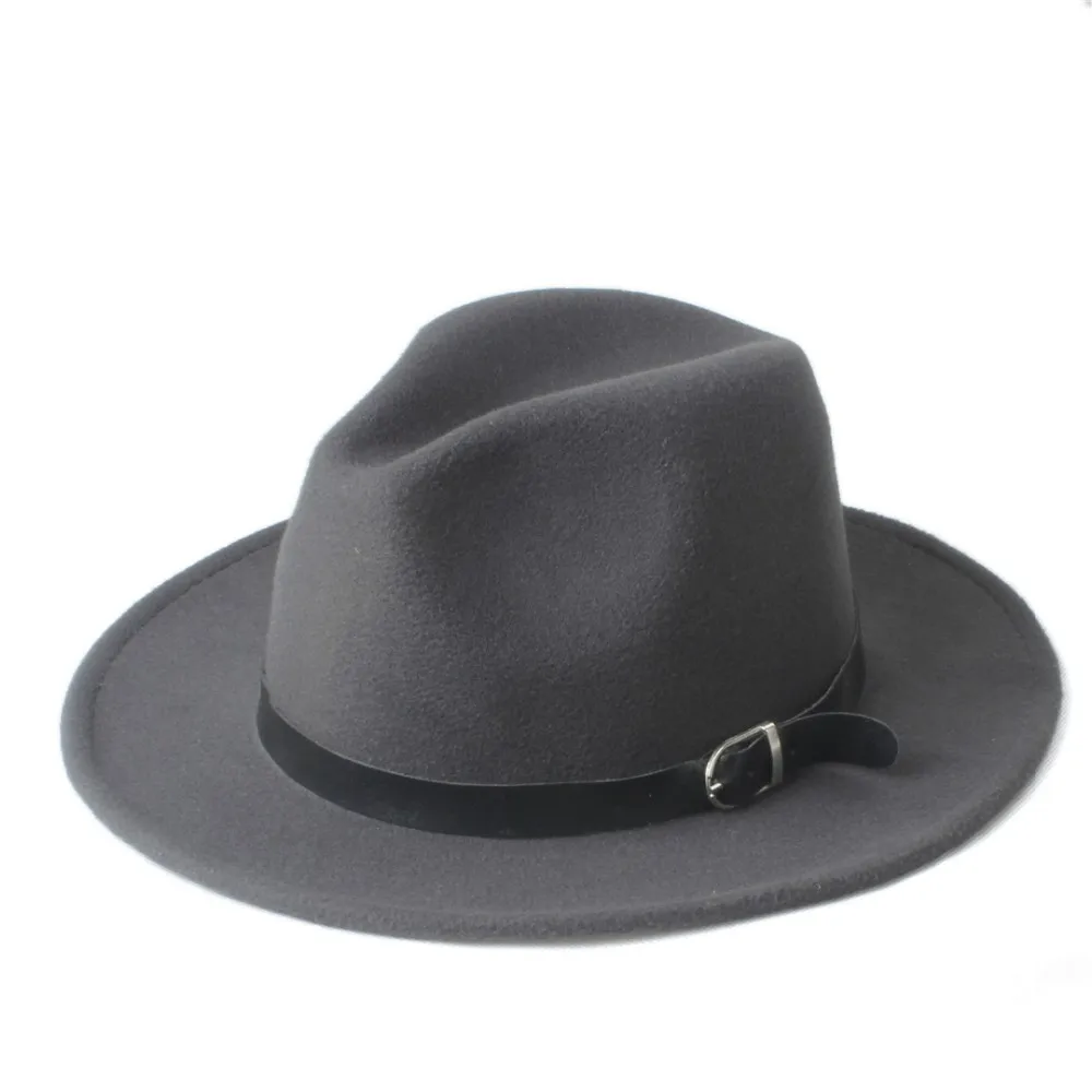 Новая мода Мужские Женские Chapeu Feminino Fedora Шляпа с широкими полями кожаный ремешок Джаз церковная Кепка Панама Федора топ шляпа от солнца 20