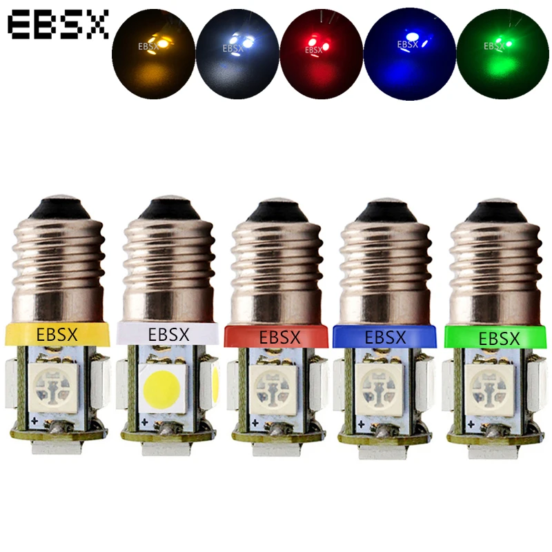 BESX 100 шт. супер яркий E10 неполярный 5 SMD 5050 3 фишки светодиодный винт лампы