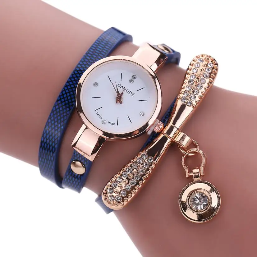 Часы Timezone#401 женские часы модные часы с браслетом женские часы из кожи со стразами аналоговые кварцевые часы
