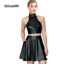 Leather Short Prom Dress