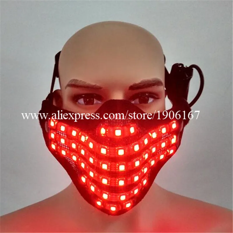 

5 Pcs Colorful Led Luminous Mask Glowing DJ Night Club Cosplay Dance Halloween Masquerade Party Masks