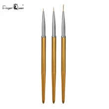 FingerQueen, 3 шт., стразы для дизайна ногтей, металлическая линия, кисть для рисования, нейлоновая щетка для волос, набор с колпачками, ручка для рисования, инструмент для педикюра