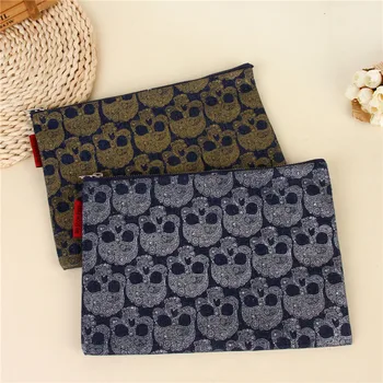 

1pc Canvas Denim Handbag Envelope Bag Print Silver or Gold Skull 5054