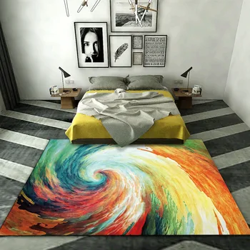 

Nordic Style Geometric Carpet Large Size Living Room Bedroom Tea Table Rugs Abstract Carpets Rectangular Antiskid Floor Mats