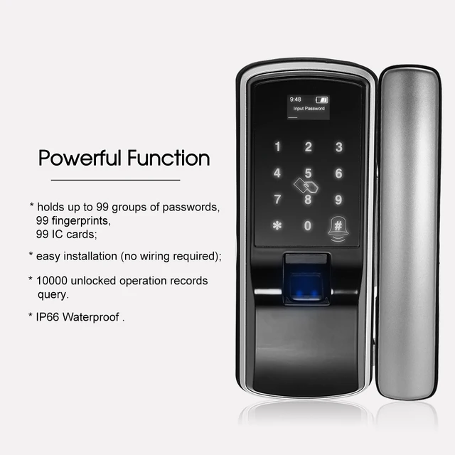Smart Lock Glass Door Intelligent Lock Digital Touchscreen Electronic