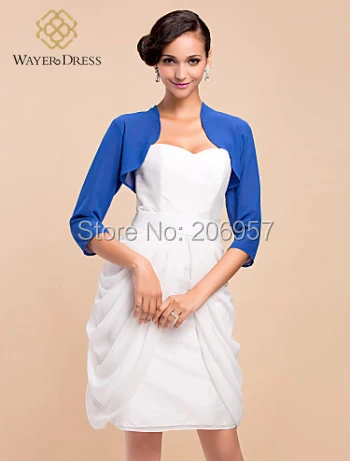 Populaire Blanc Vert Bleu En Mousseline De Soie Boleros Veste Femmes Accessoires De Mariage Bolero Vestes Robe Formelle Bolero Custom Made Aliexpress