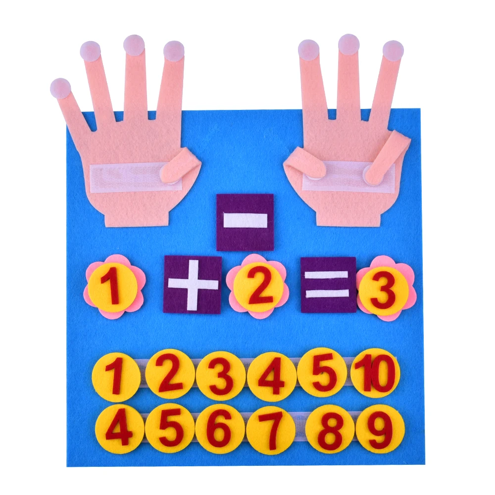 DIY шерсть развивающие игрушки пальцы цифры счетная фетровая коробка для игрушек набор для детей Цифровое обучение в детском саду раннее образование подарок