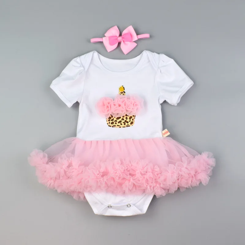 Christmas Baby Girl Romper 2pcs Sets Tutu Romper Dress Jumpersuit+headband Halloween Princess
