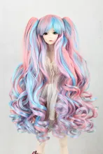 BJD doll wig can be multi color gradient double hair tail volume cosplay wigs wholesale FBE139