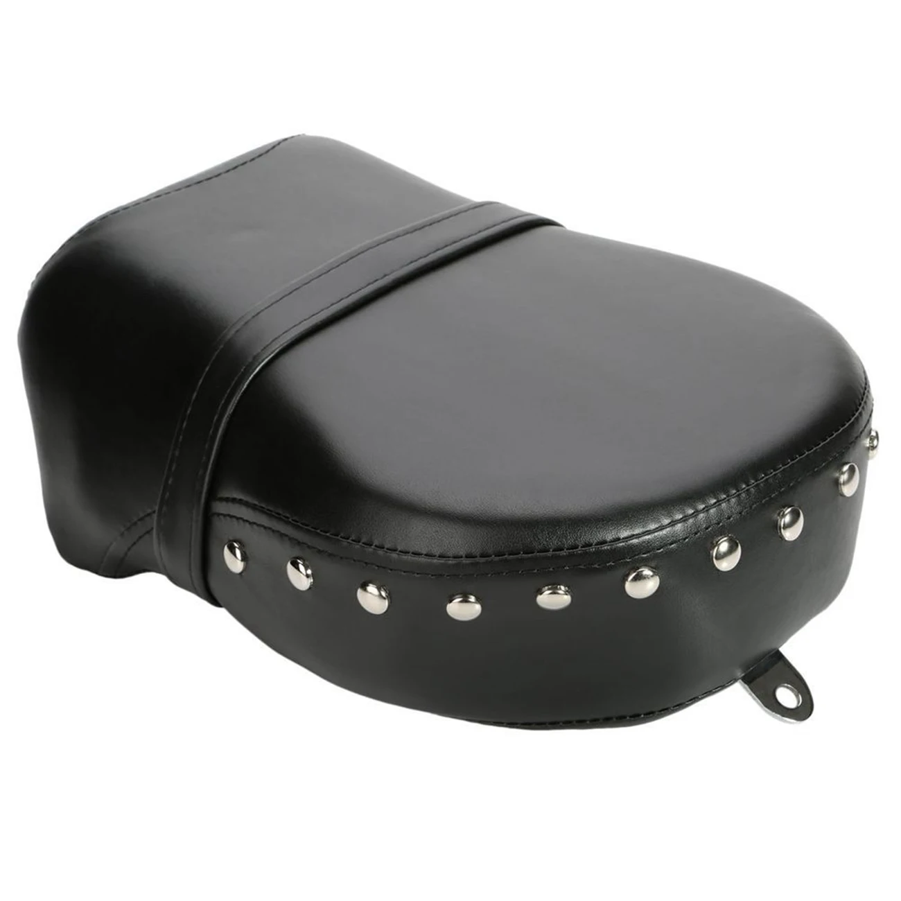 Motorcycle Black Rivet Pillion Rear Passenger Seat Cushion For Harley