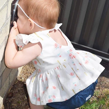 

New Baby Dress Fashion Cute Heart Style Girls Dress Print Cotton Kids Children Clothing