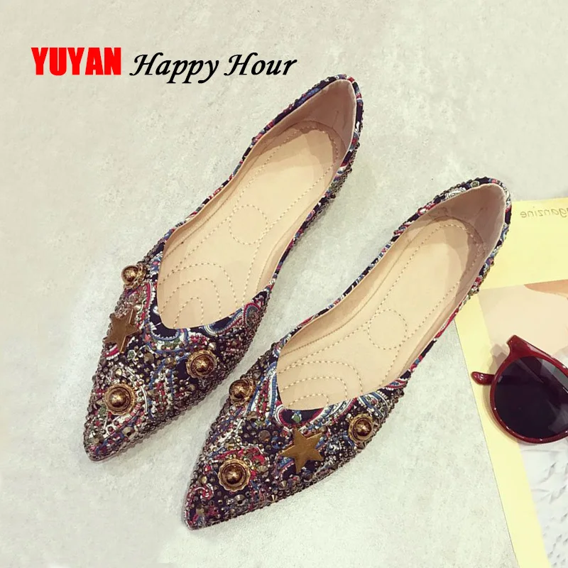 

Sexy Ladies Brand Shoes Women Flats Pointed toe Boat Shoes Luxury Women's Flats Fashion Party Shoes YX090