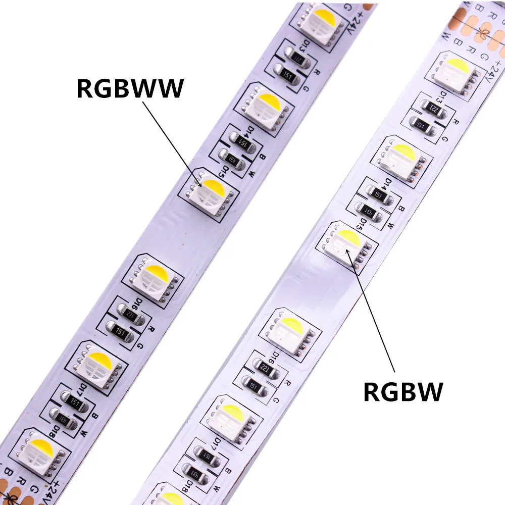 Светодиодный полосы DC24V RGBWW водонепроницаемый IP20 IP65 IP67 5050smd 60 Светодиодный/m 5 м/Roll RGBW светодиодный полосы свет Бесплатная доставка