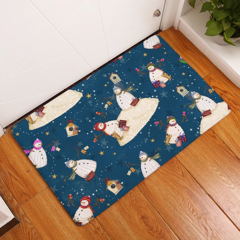 2017 New Christmas Print Carpets Non slip Kitchen Rugs for Home Living