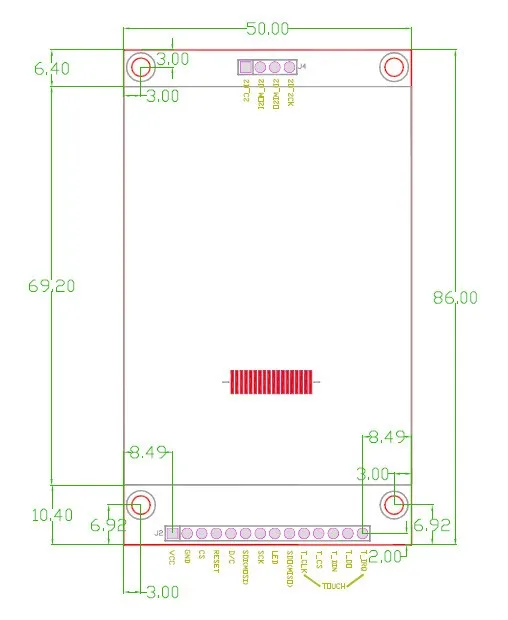 2,8 дюймовый TFT ЖК-модуль с сенсорной панелью ILI9341 Привод IC 240(RGB)* 320 SPI порт(9 IO) 240*320 Touch ic XPT2046 для raspberry pi