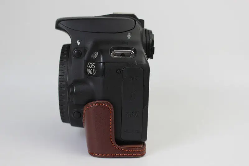 Половина ПУ кожаный чехол сумка ручка Крышка Buttom для Canon EOS 100D | Электроника