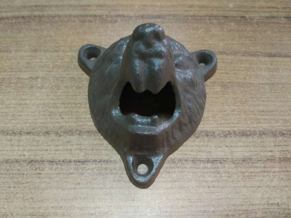 Vintage Style Cast Iron Bear Design Beer Soda Top Opener Wall
