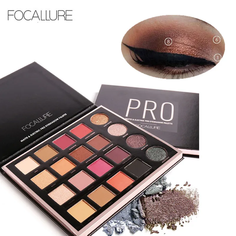 

Focallure 20 Colors Shimmer Eyeshadow Palette Multi-functional Makeup Palette Long Lasting Tint Easy to Wear Pigment Maquiagem