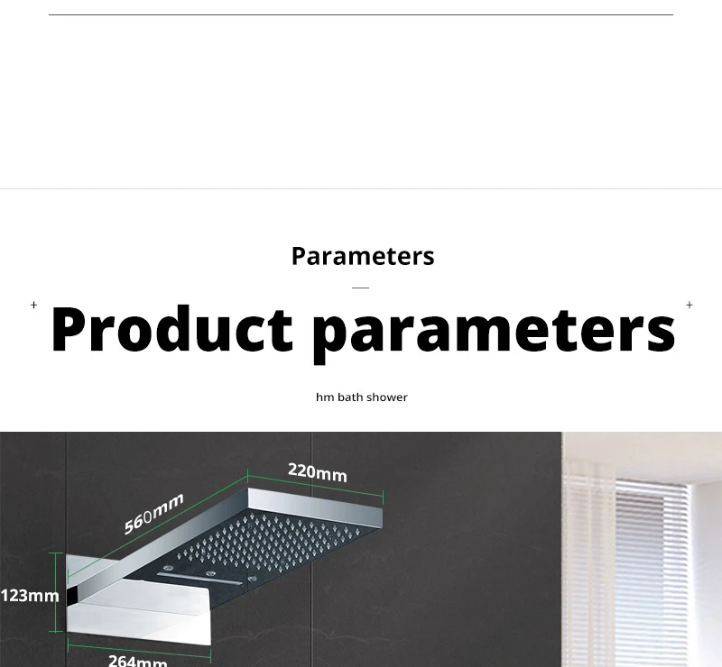 22 LED Shower System Rain And Waterfall Shower Head Water Saving Hand Shower Valve  Waterfall SPA Bath  Shower Faucets (20)