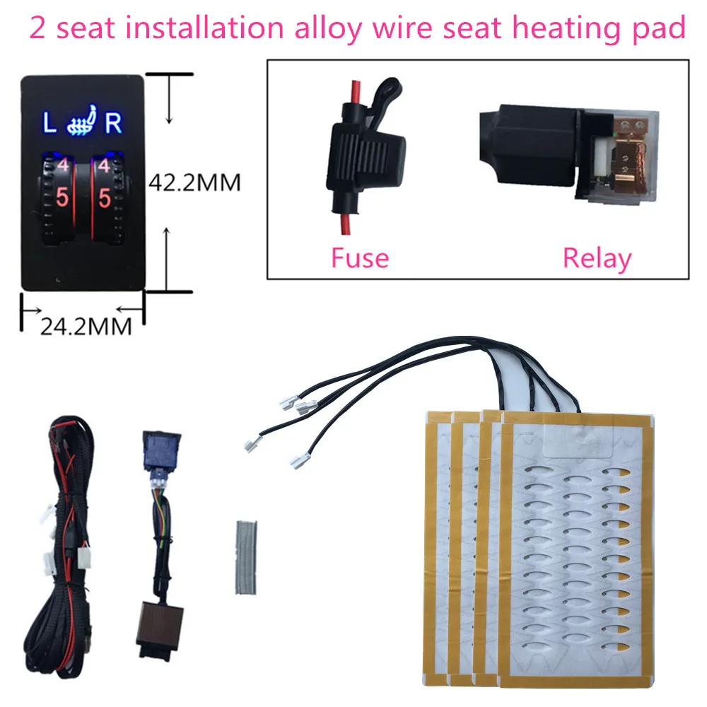 2 miejsca instalacja uniwersalny drut aluminiowy podgrzewany podgrzewacz siedzenia 12V klocki 2 pokrętło 5 przełącznik poziomu zimowe cieplejsze pokrowce na siedzenia 2 miejsca instalacja uniwersalny drut aluminiowy podgrzewany podgrzewacz siedzenia 12V klocki 2 pokrętło 5 przełącznik poziomu zimowe cieplejsze pokrowce na siedzenia