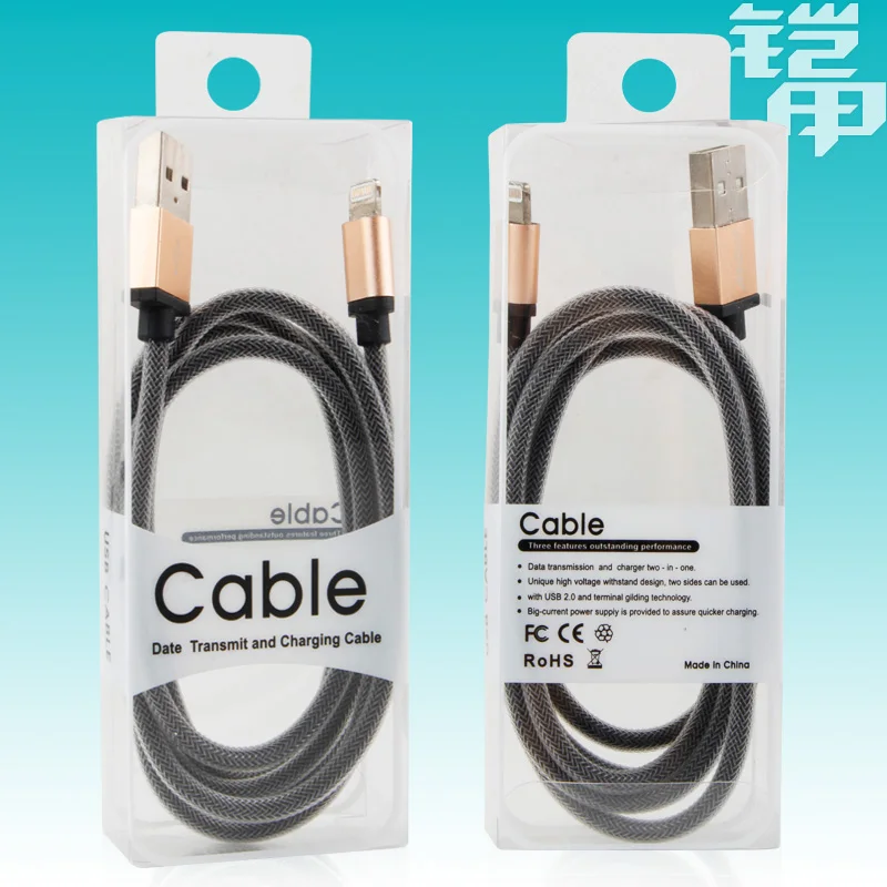 KJ 617 100 шт./лот новые ПВХ блистерные сумки для 1 м USB кабелей упаковочные коробки