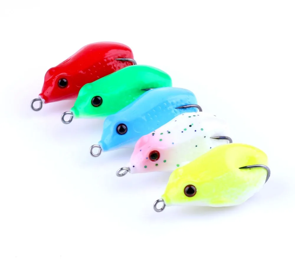 

10pcs 5.5cm 10g New Frog Fishing Lure Sneakhead Bait 5 Colors High Quality Soft Lure Topwater Isca Artificial Fishing Tackle