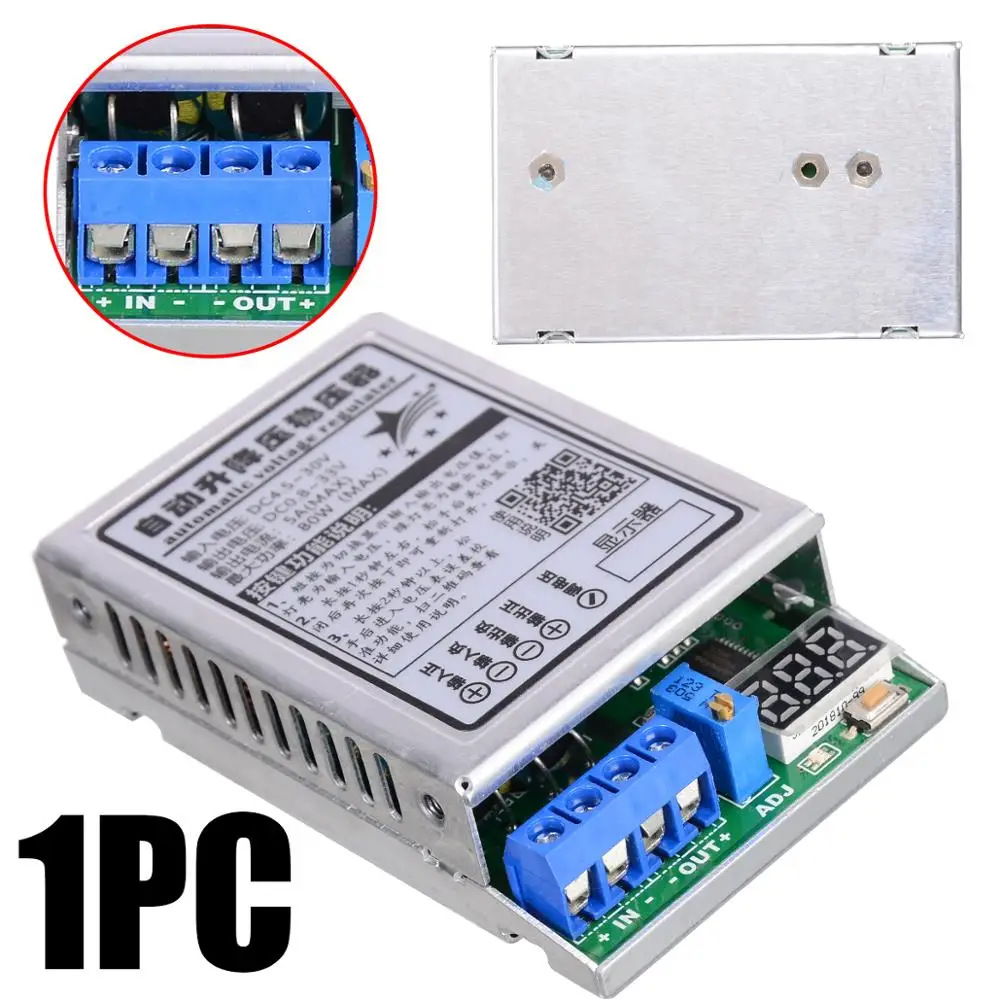 

1pc Durable 5A Car Automatic Power Module 78*47*22mm DC-DC Step Up/Down Regulator Module Stabilizer Power Module Adjustable