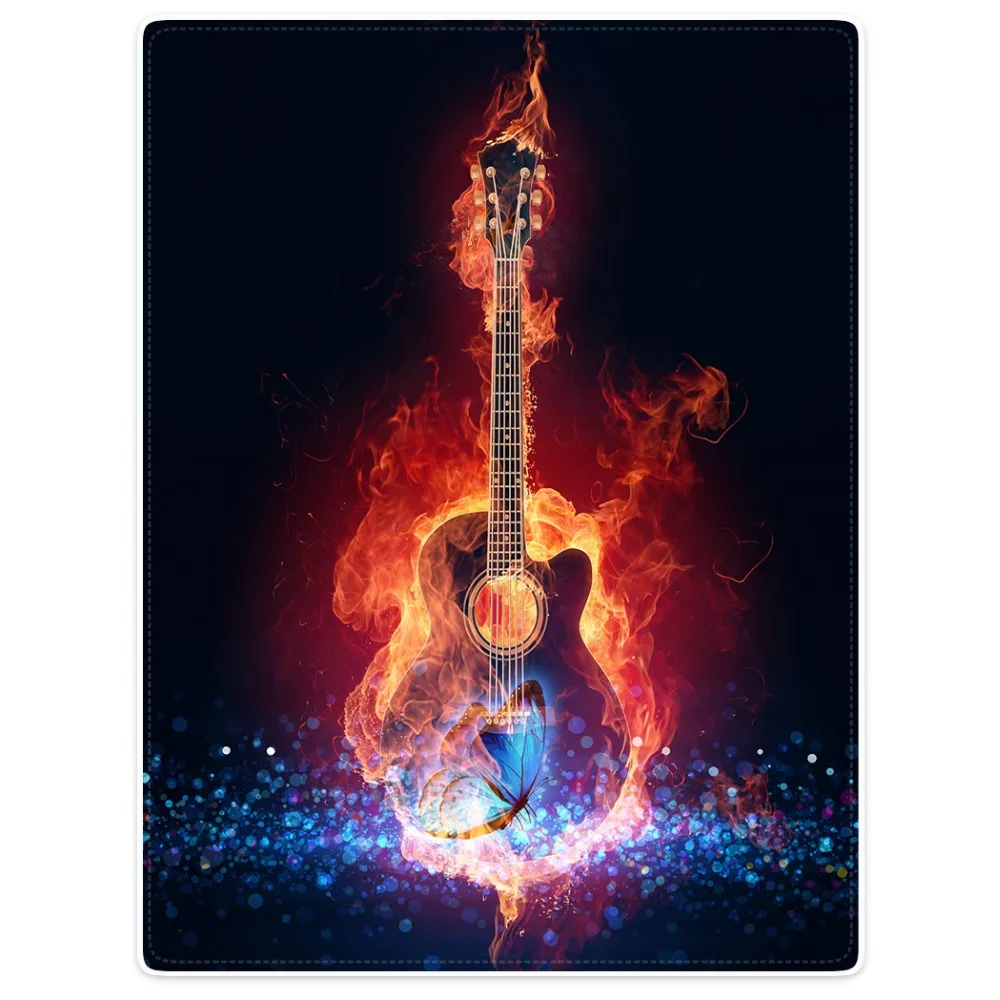 Одеяло s Cobertor теплый мягкий плюшевый электрогитара Soul Fire Blue Butterfly Rock Jazz Cool кровать пледы одеяло толстый плед