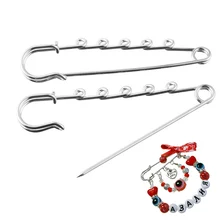 MJARTORIA 8 шт. 5 брошь с отверстиями 7,6*1,9 см DIY хиджаб булавки для изготовления ювелирных изделий Детское Имя брошь подходит талисманы цепи