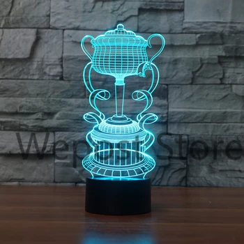 

Creative 3D Trophy Cup LED Night Light 7 color changing Touch Mood Lamp Decor Light For Bar Birthday Gift