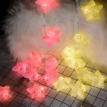 Светодиодный гирлянды трещины пятиконечный Звездный шар лампа 10/20 светодиодный медный провод гирлянда со сказочными огнями рождественские светодиодные лампы Декор