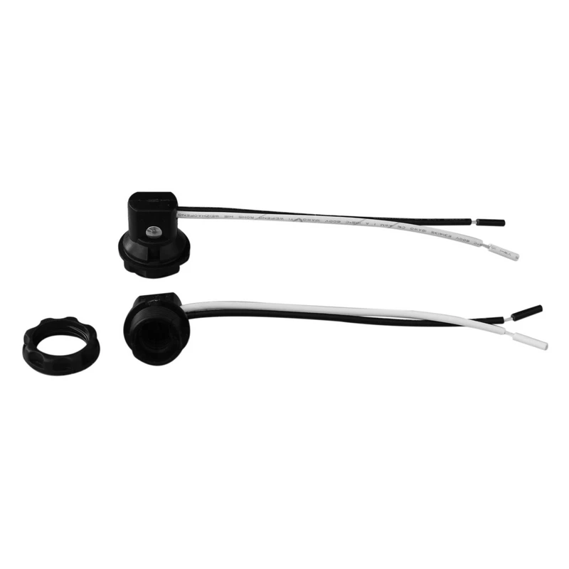 6pcs E12 2A Lamp Holder Light Base Socket with Screw Rings Base Keyless Bushings Wire Leads Connector LED Light Accessory