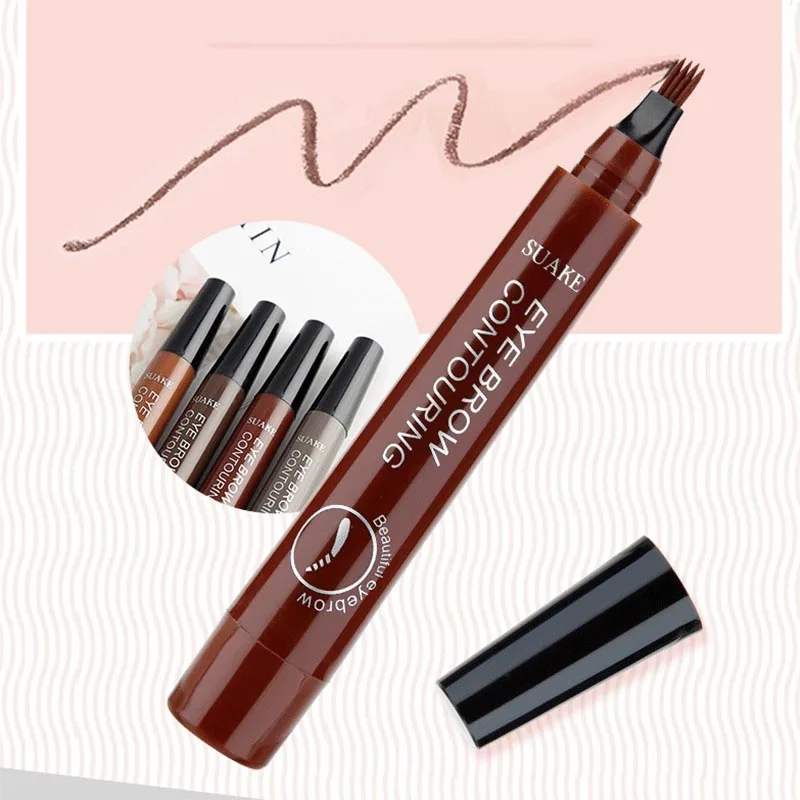 

Micro blading Eyebrow Pen Waterproof Fork Tip Eyebrow Tattoo Pencil Long Lasting Professional Fine Sketch Liquid Eye Brow Pencil