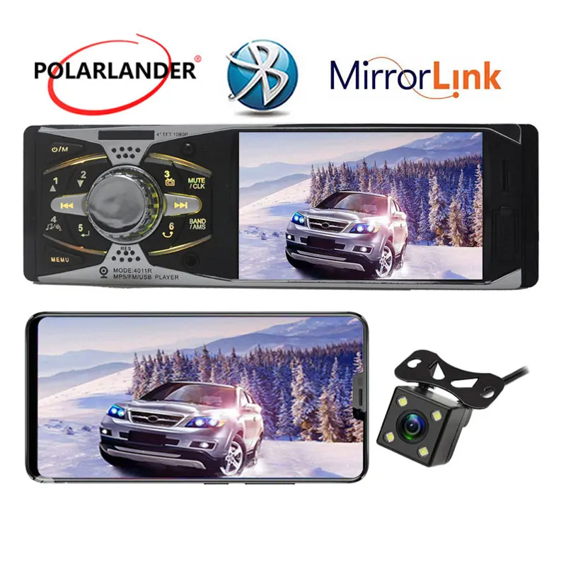 4 1 'Ƈ Din Автомобильный Радио автомобильный MP5 плеер Bluetooth аудио SD/MMC/USB/FM/Aux in TFT