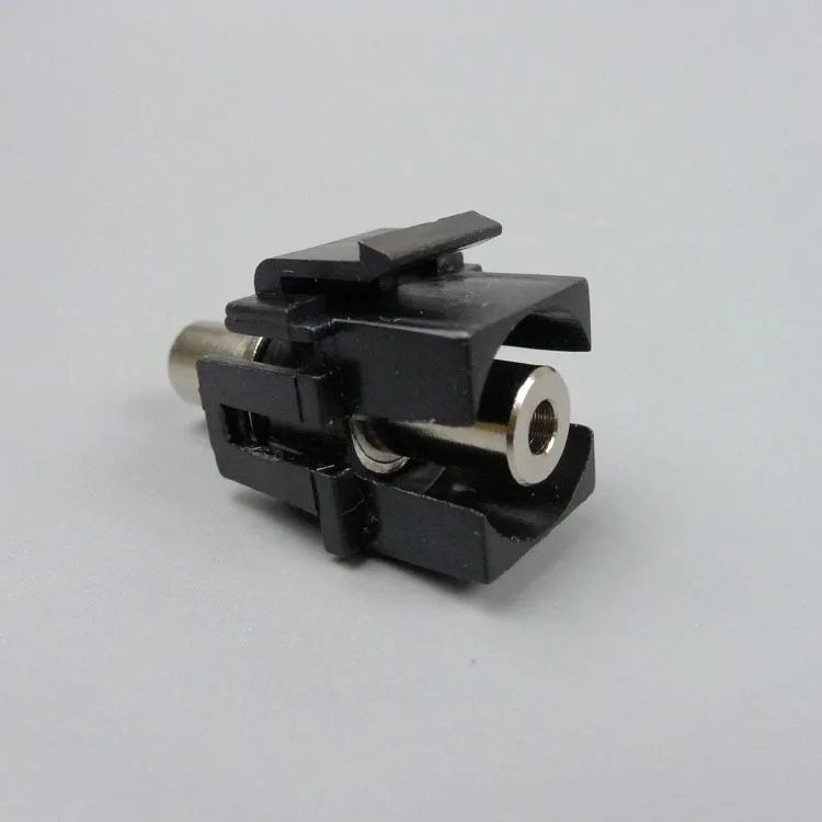 Black Color Keystone 3.5mm Stereo Audio Female To Female Connector