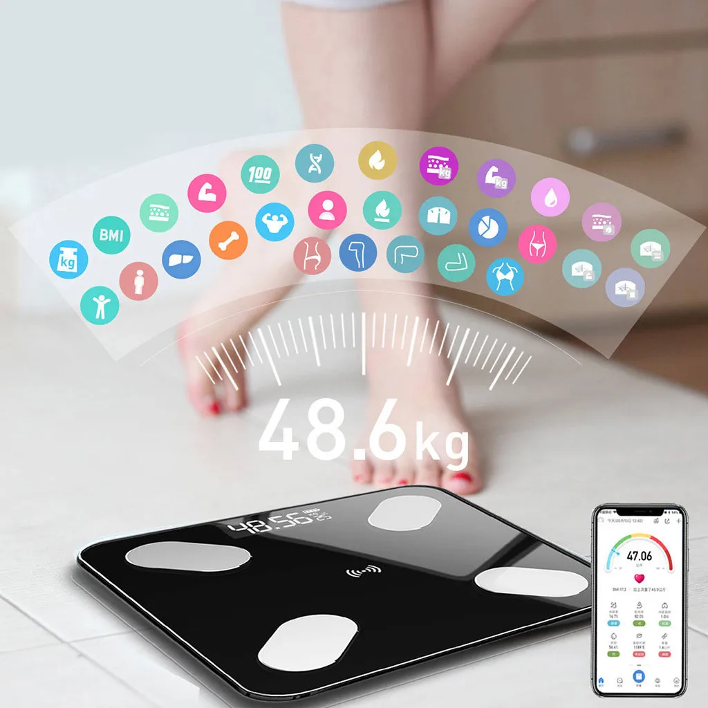 Bathroom Scales Digital Bluetooth Body Fat Scale BMI Smart Digital Bathroom Wireless Weight Scale APP Android IOS Weighing Scal