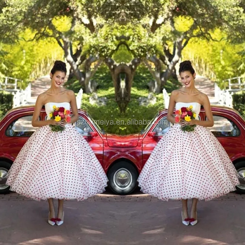 black and white polka dot wedding dress