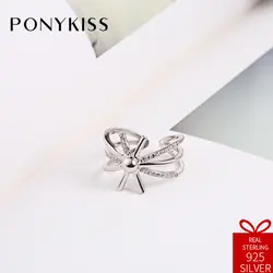 PONYKISS Мода 100% Серебро 925 пробы регулируемое отверстие милые кольцо «Подсолнух» Fine Jewelry Для женщин Творческий День рождения подарок