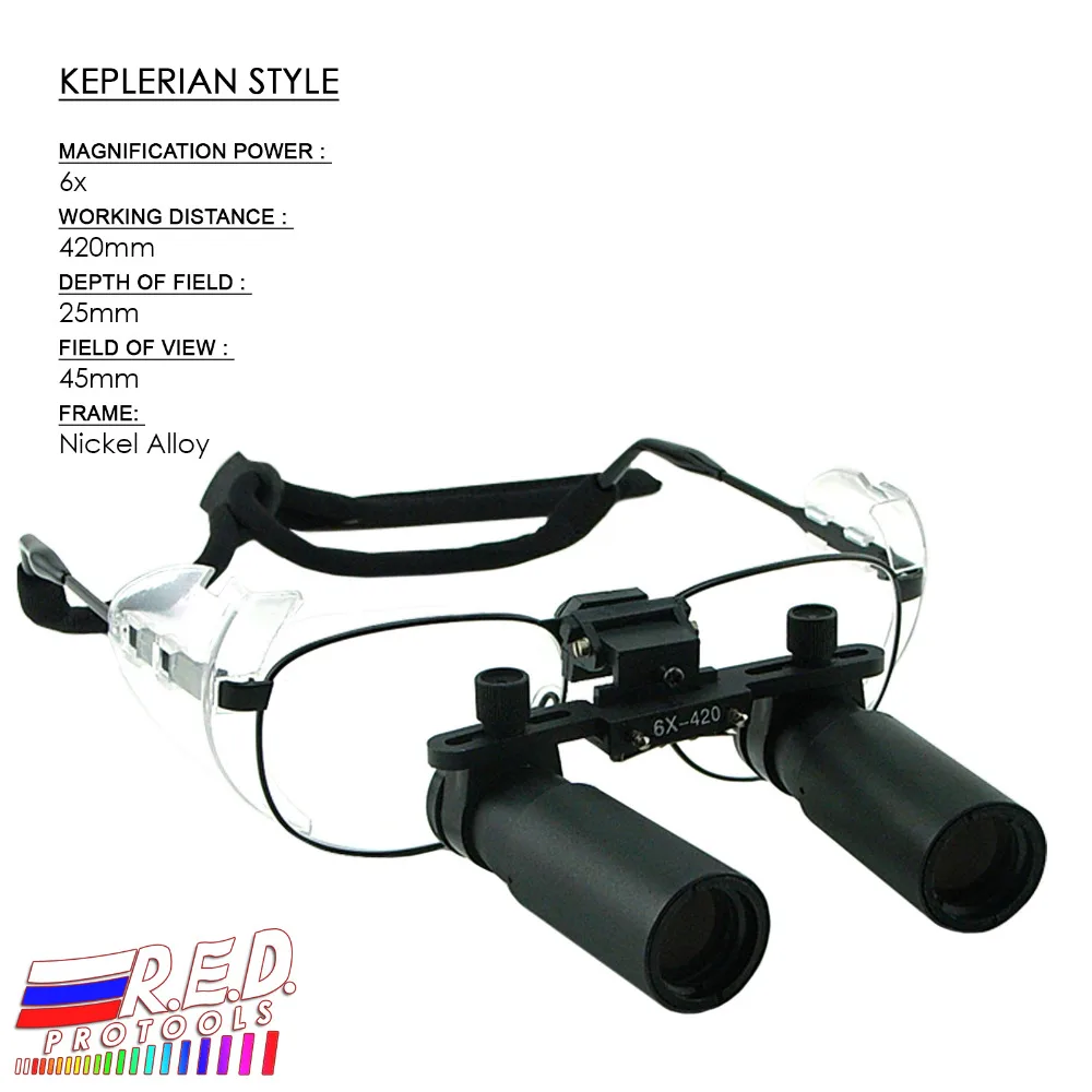US $145.50 Keplerian Style 60x Magnification Binocular Dental Loupes Surgical Medical Dentistry Frame 420mm Working Distance