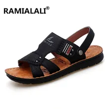 Летняя мужская обувь мужские кожаные сандалии модные мужские сандалии на плоской подошве мужские сандалии из натуральной кожи пляжные сандалии