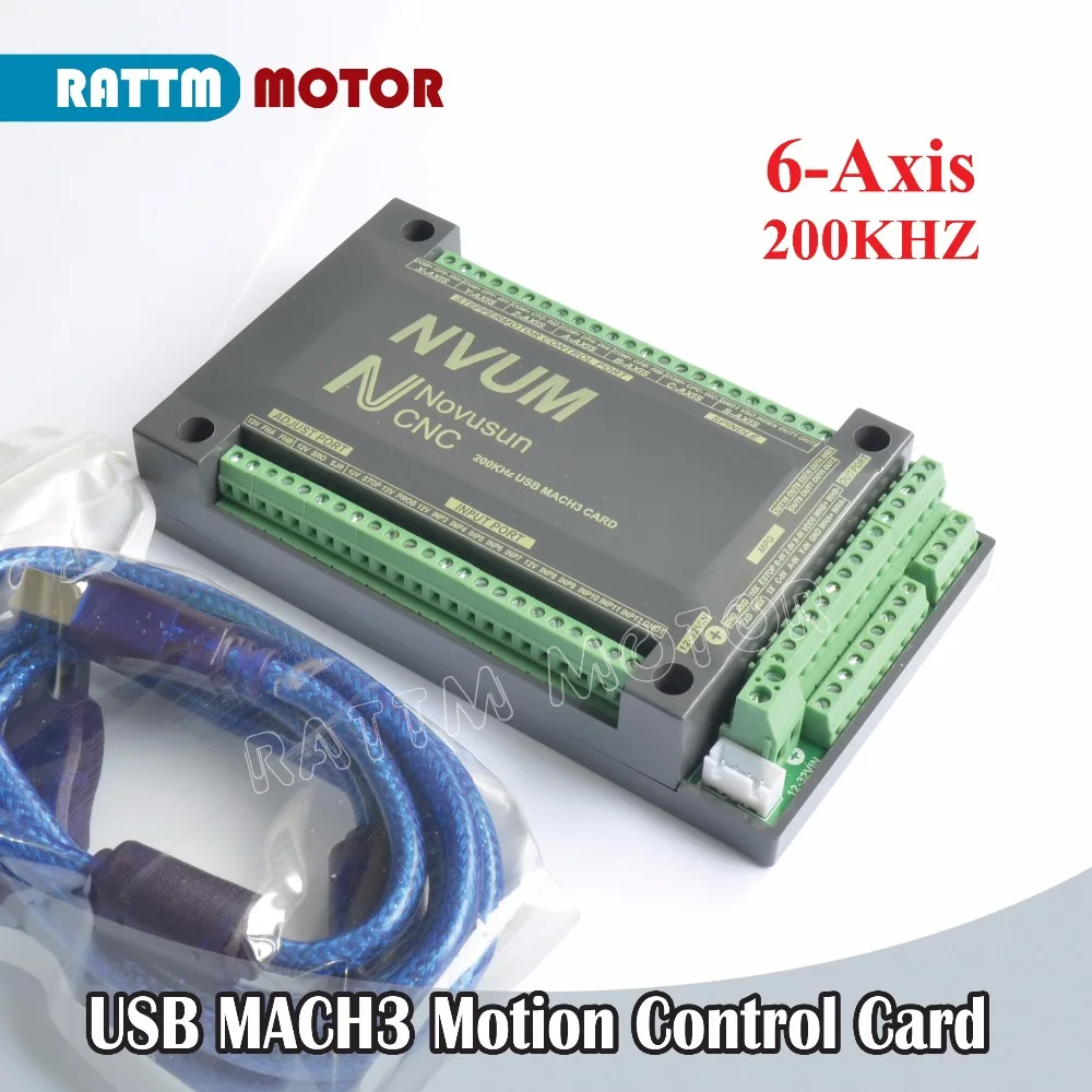 【DE ватто】 NVUM 6 Axis Mach3 USB карта 300 кГц ЧПУ маршрутизатор 6 Axis Motion control Card Breakout Board для DIY гравер гравировка