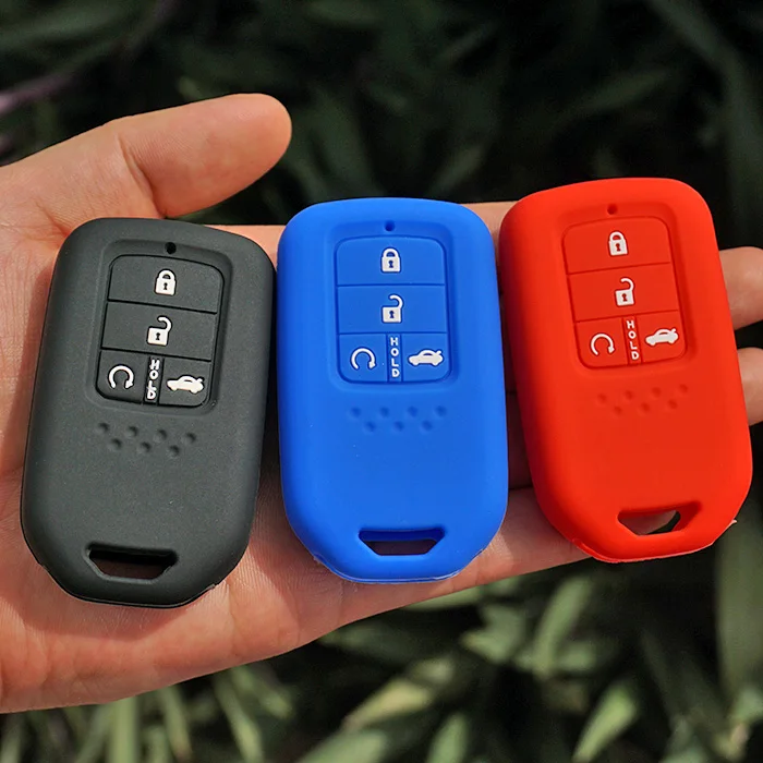 

silicone car key fob cover case shell skin hood holder protect for Honda 2016 2017 Pilot Accord Civic CRV Freed 4 button keyless