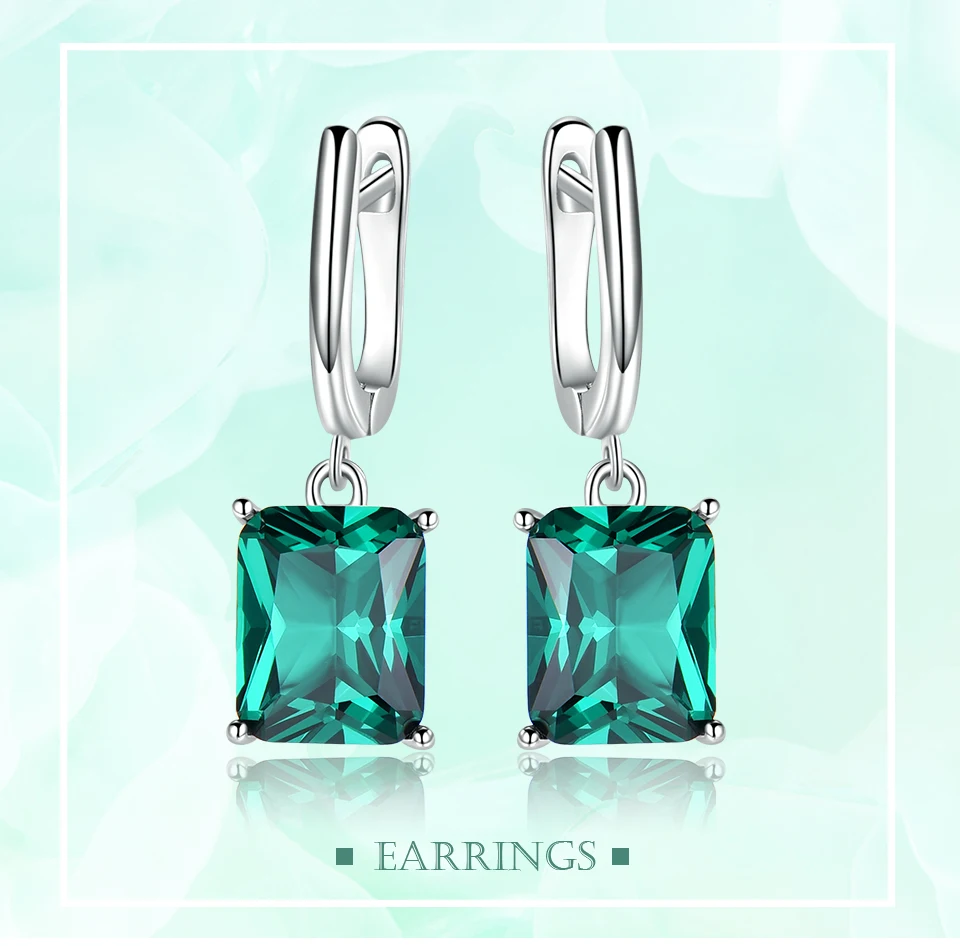 UMCHO &nbsp;&nbsp;Emerald 925 sterling silver earring for women EUJ094E-1-pc (1)