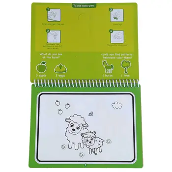 

LCLL-COOLPLAY Magic Water Drawing Book Coloring Book Doodle with Magic Pen Painting Drawing Board For Kids Toys Toy Birthday G