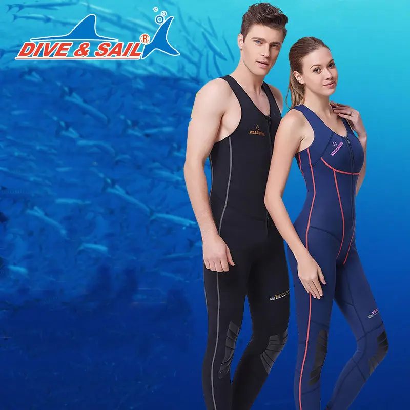 1.5mm Men Women Full Suit Sleeveless Water Sport Scuba Snorkeling Diving Wetsuit 