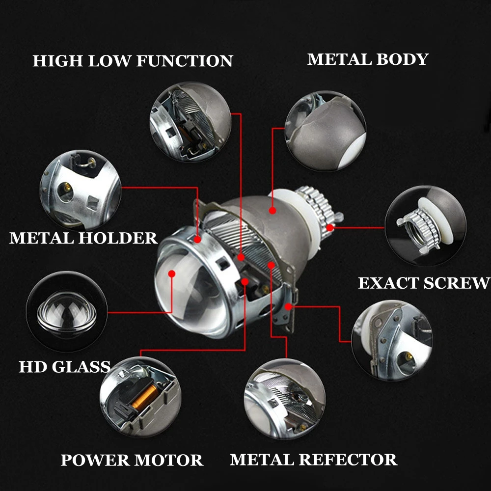 2 шт. ксеноновые лампы H4Q5 3 0 дюйма с металлическим держателем|projector lens|car headlighthid xenon