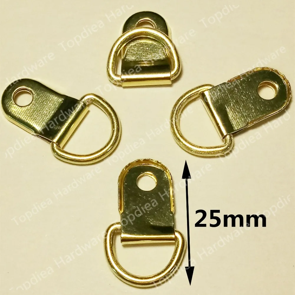 

24pcs/lot 25 * 10mm semicircle hole yellow color hardware Small Iron hook