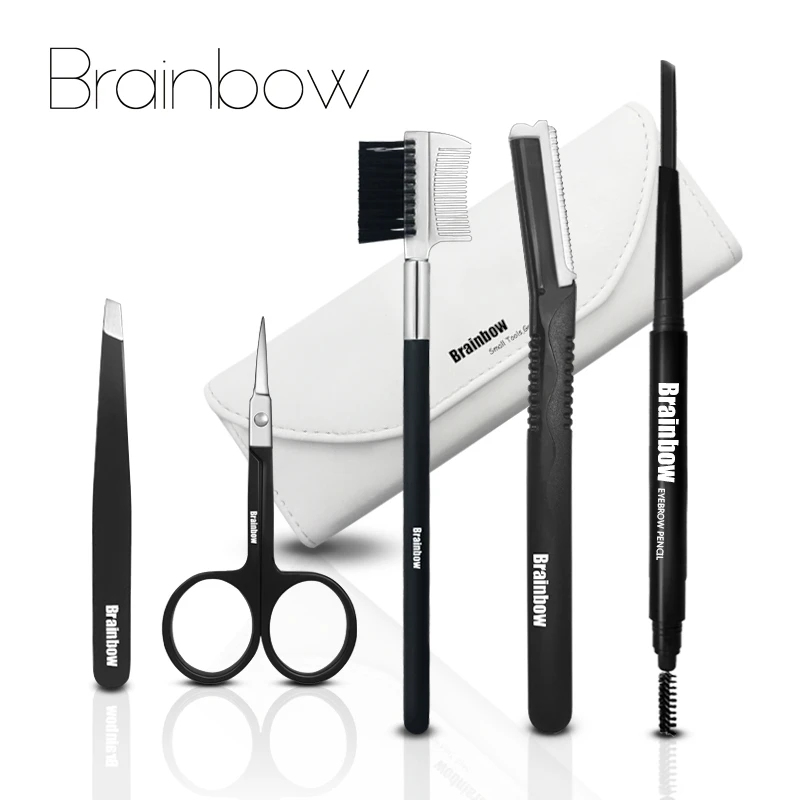 Brainbow 5pcs/bag Makeup Tool Kit Eyebrow Pen Eyebrow Tweezer Trimmer